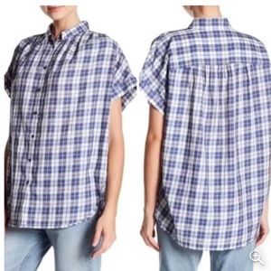 Madewell Central Linus Plaid Shirt Purple Blue size Sz S